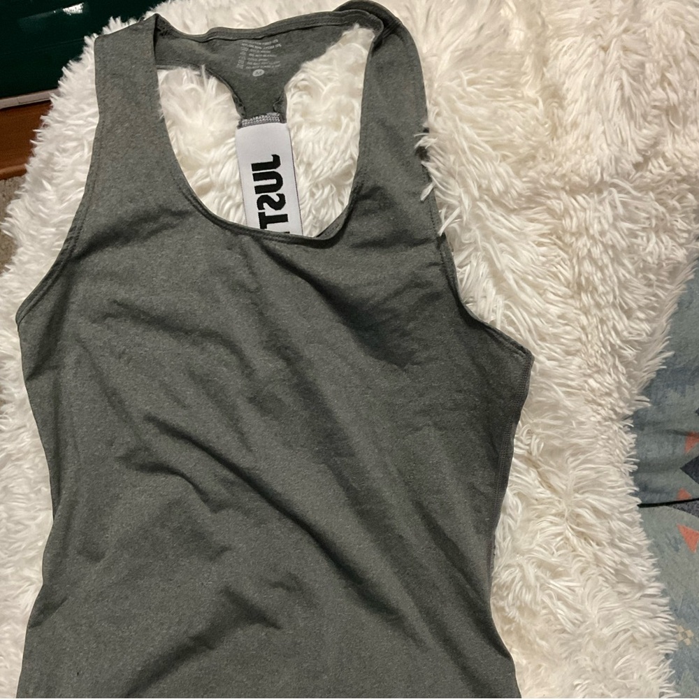 women's grey athletic top